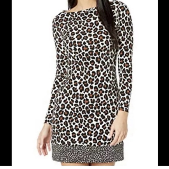 MICHAEL KORS. Leopard-Print Shift Dress.  Ultra-elegant Silhouette. Size… - Picture 2 of 8